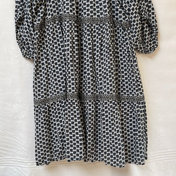 Anthroplogie Midi Dress Womens XL Blue Floral Boho Relaxed Party Tiered Peasant - Picture 5 of 16